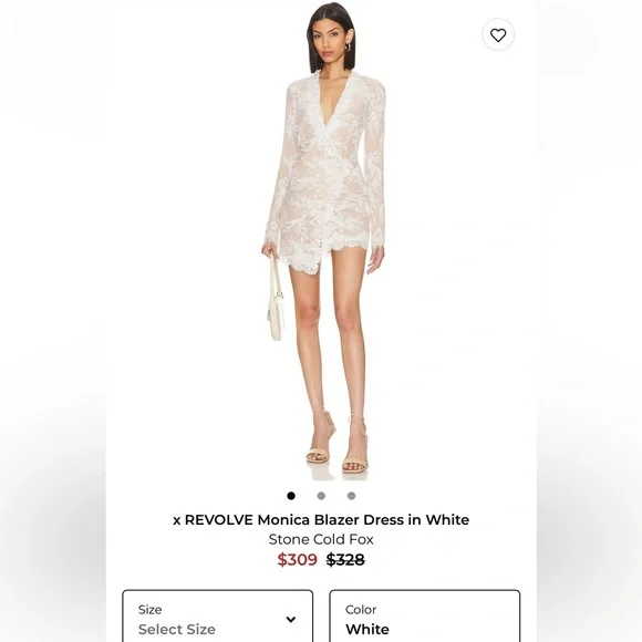 X Revolve monica blazer dress by Stone Cold Fox White Lace Mini Dress - Picture 4 of 11